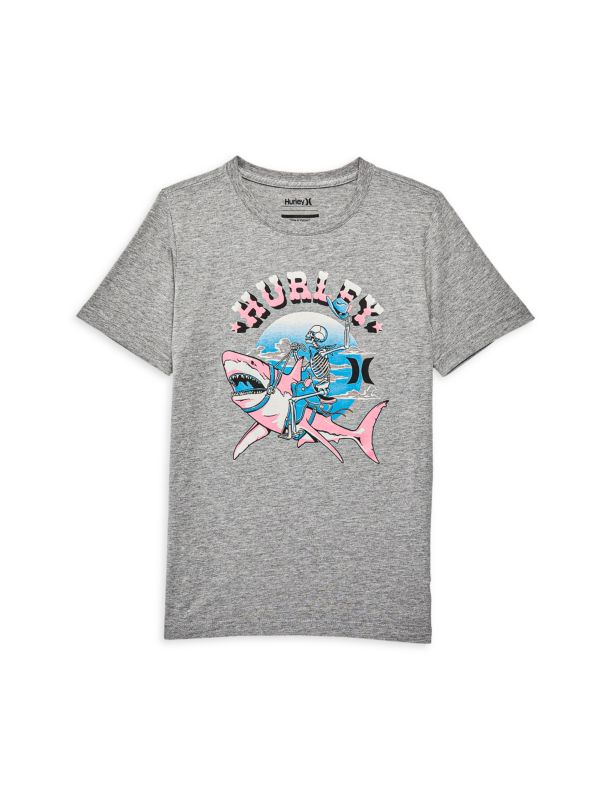 Hurley Boy's Heathered Logo Graphic Tee